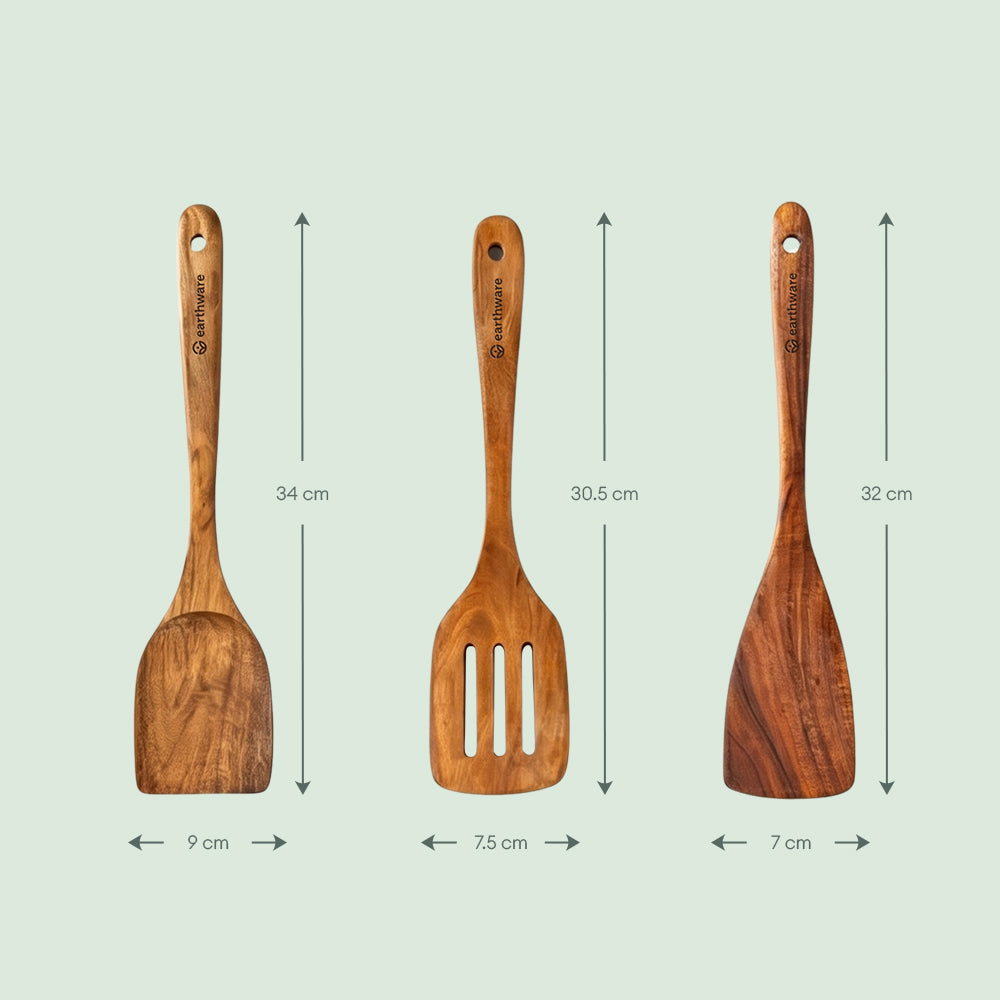 Acacia Wood Kitchen Utensils - 10 Piece Set