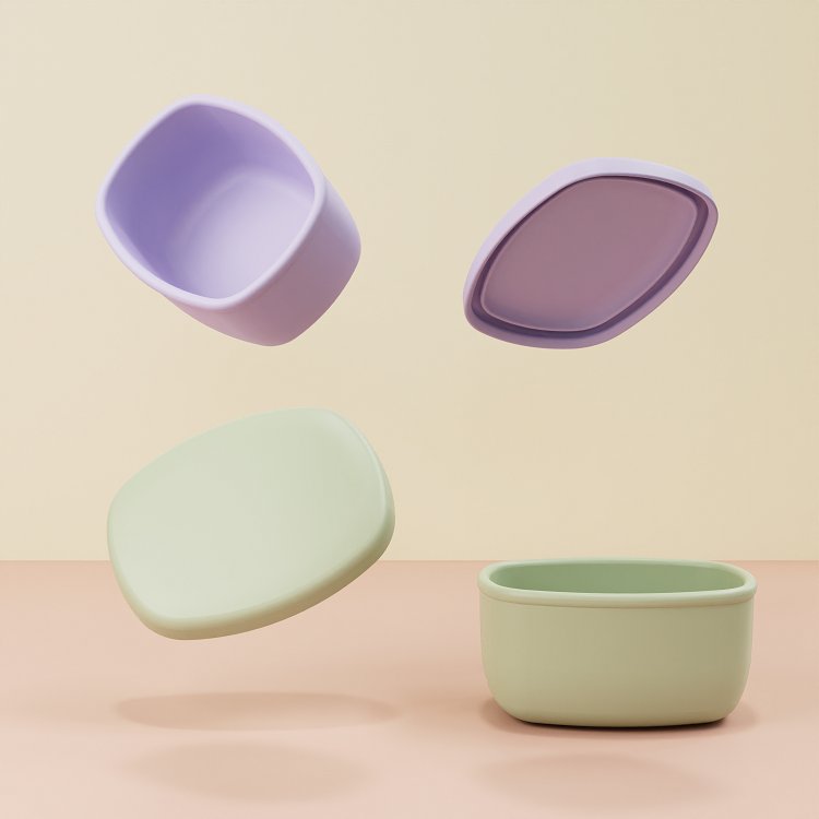No-Tox Silicone Snack Box - 2 Pack - Olive (200ml + 350ml)