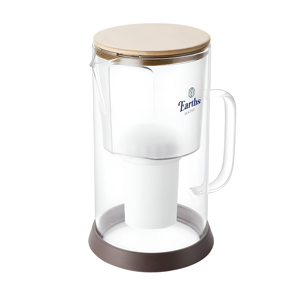 2.5L Glass Jug Carafe Alkaline Water Filter - Natural