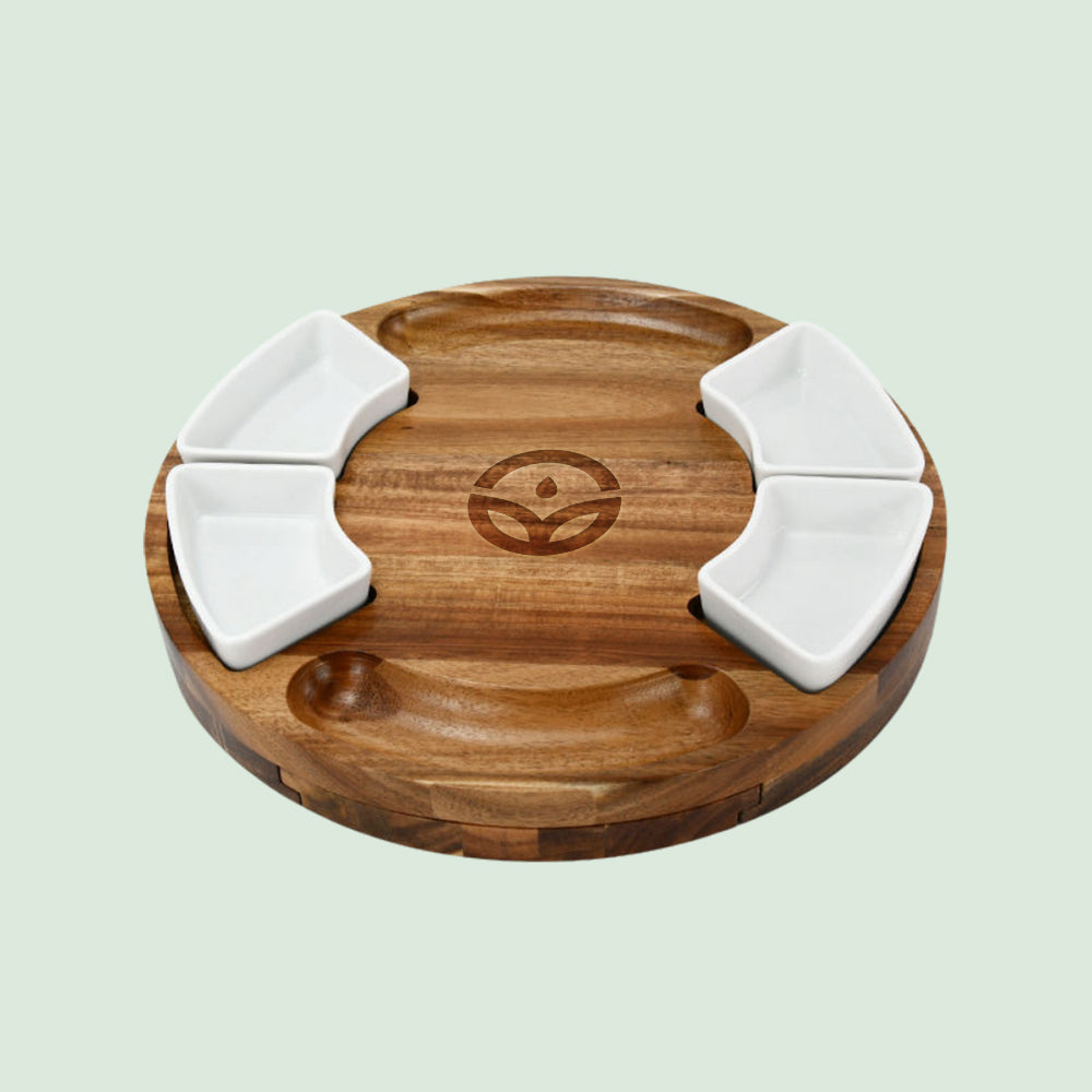 Acacia Wood Charcuterie Board - 9 Piece Set