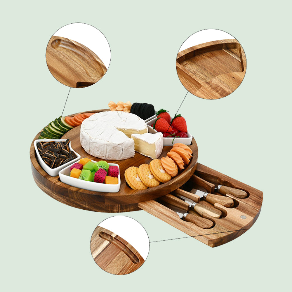 Acacia Wood Charcuterie Board - 9 Piece Set