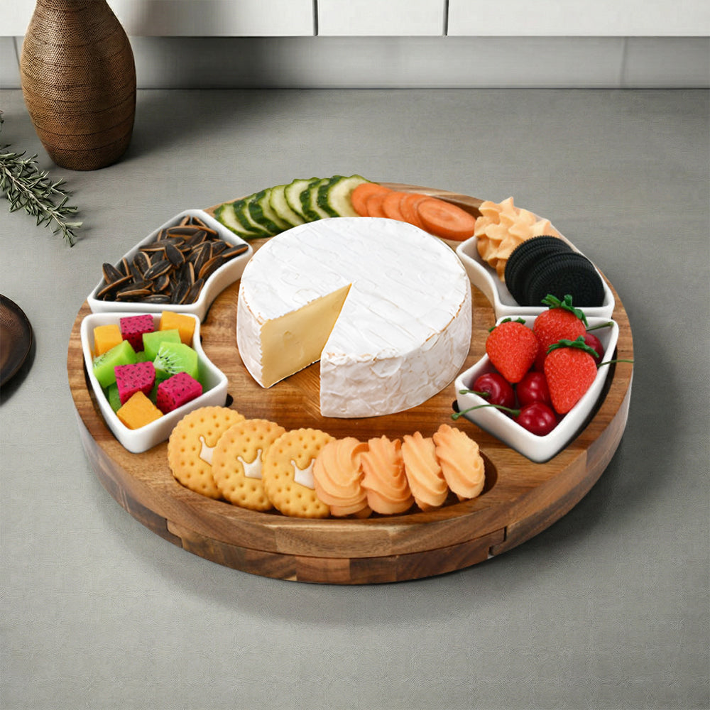 Acacia Wood Charcuterie Board - 9 Piece Set