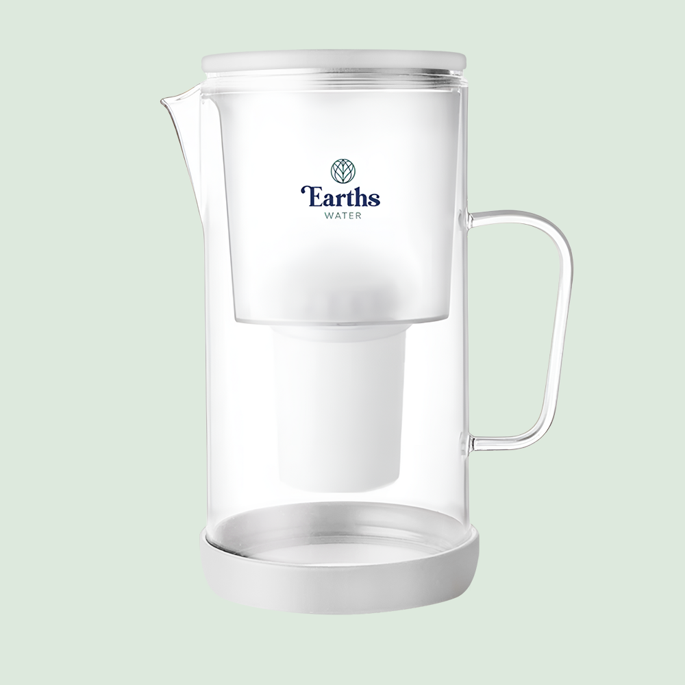 2.5L Glass Jug Carafe Alkaline Water Filter - White