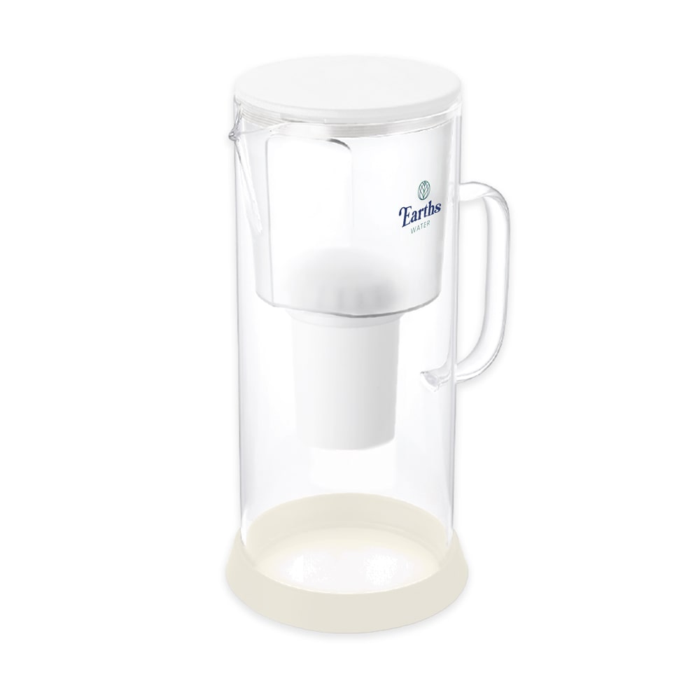 3.5L Glass Carafe Alkaline Water Filter - White
