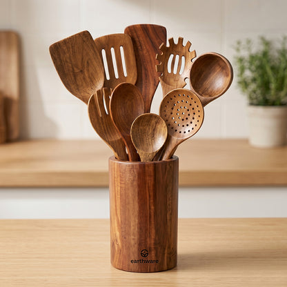 Acacia Wood Kitchen Utensils - 10 Piece Set