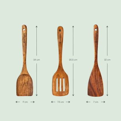 Acacia Wood Kitchen Utensils - 10 Piece Set