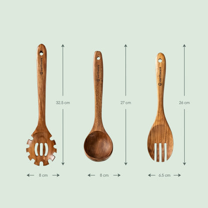 Acacia Wood Kitchen Utensils - 10 Piece Set
