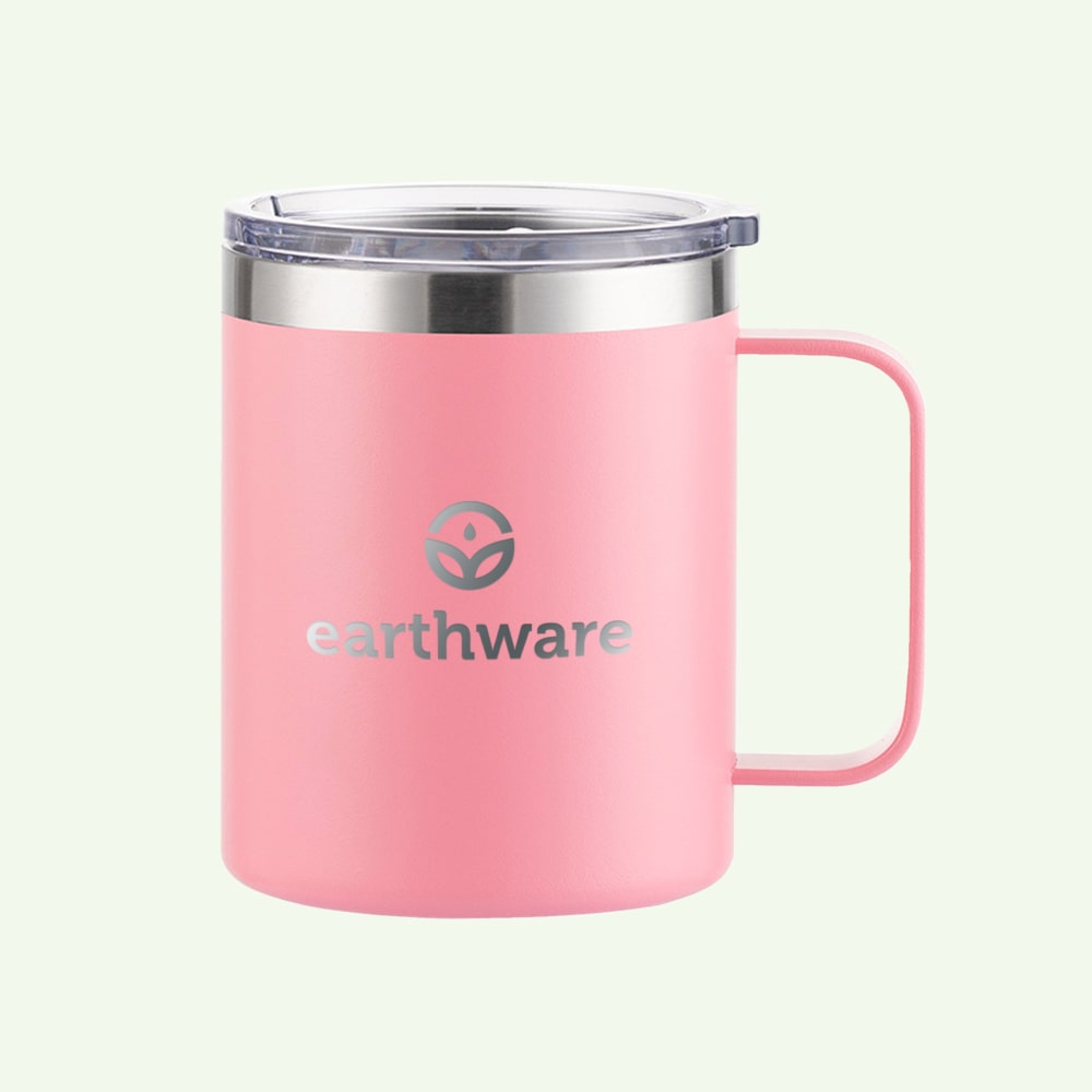 Earth Camp Mug Premium Insulated Travel Cup - Pink (355ml)