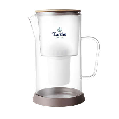 2.5L Glass Jug Carafe Alkaline Water Filter - Natural