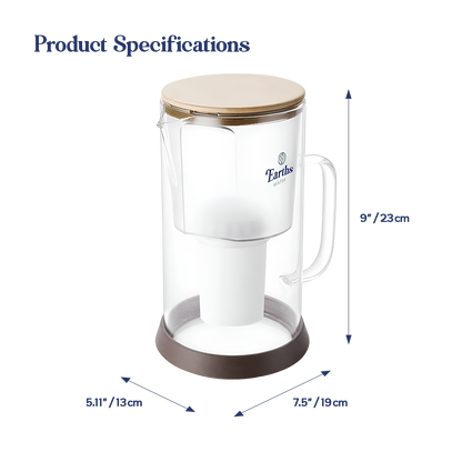 2.5L Glass Jug Carafe Alkaline Water Filter - Natural