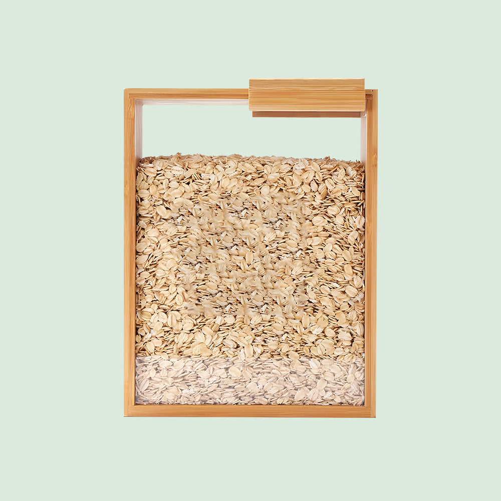 Glass Bamboo Cereal & Dry Food Dispenser