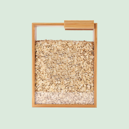 Glass Bamboo Cereal & Dry Food Dispenser