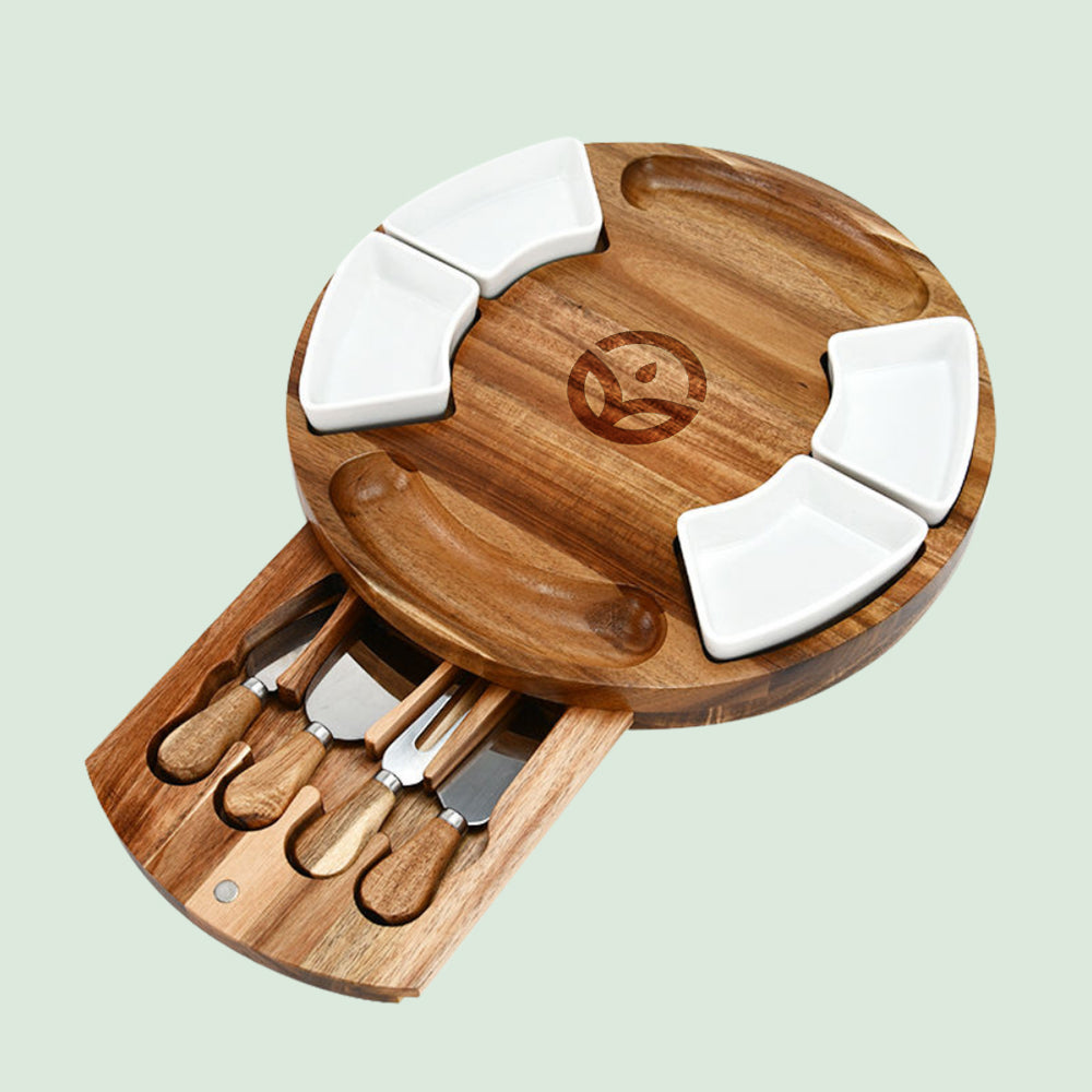 Acacia Wood Charcuterie Board - 9 Piece Set