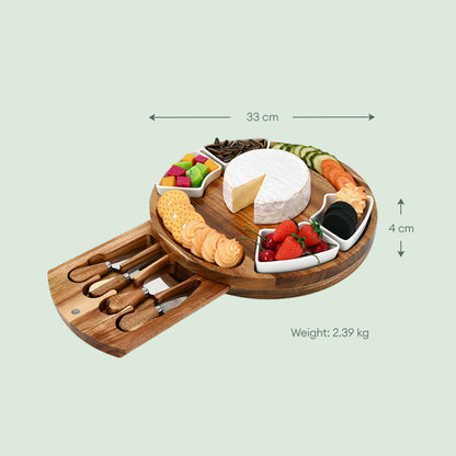 Acacia Wood Charcuterie Board - 9 Piece Set