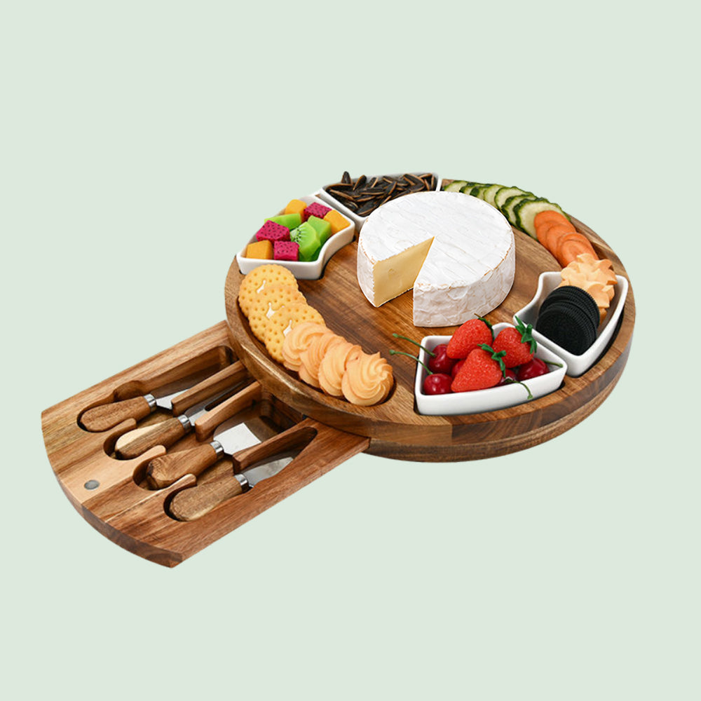 Acacia Wood Charcuterie Board - 9 Piece Set