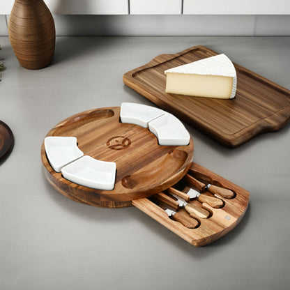 Acacia Wood Charcuterie Board - 9 Piece Set