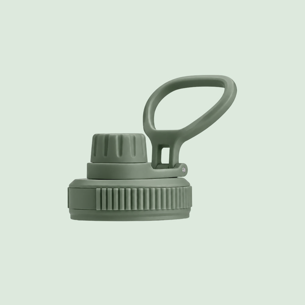 Premium Insulated Water Bottle with 2 x Caps - Deep Green (550ml)