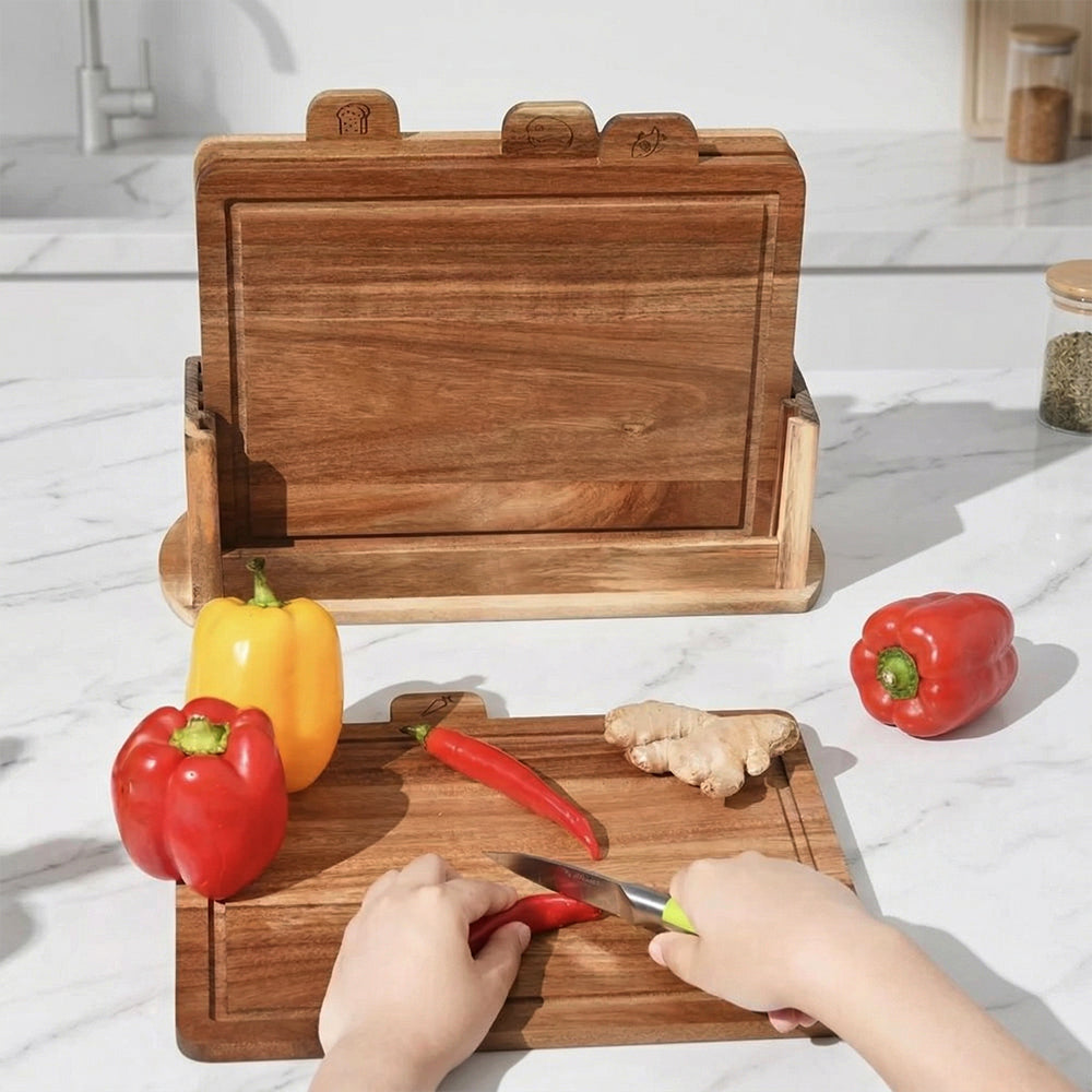 Acacia Wood Chopping Board - 5 Piece Set