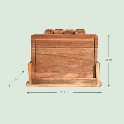 Acacia Wood Chopping Board - 5 Piece Set