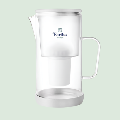 2.5L Glass Jug Carafe Alkaline Water Filter - White