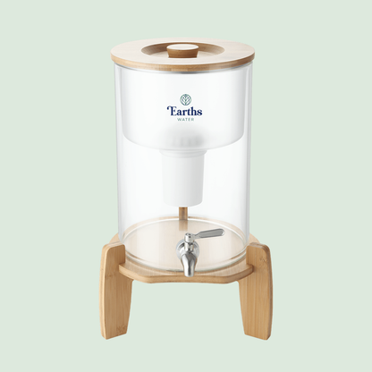 9L Glass Benchtop Alkaline Water Filter - Natural Bamboo