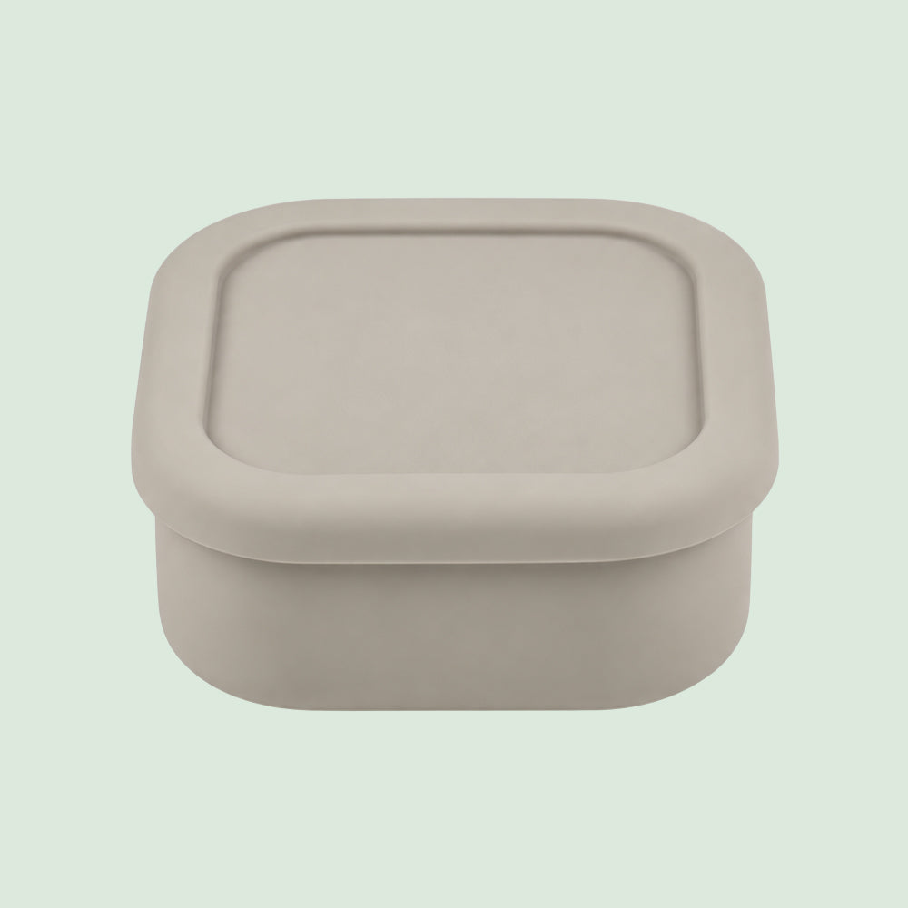 No-Tox Silicone Square Bento Box Warm Stone