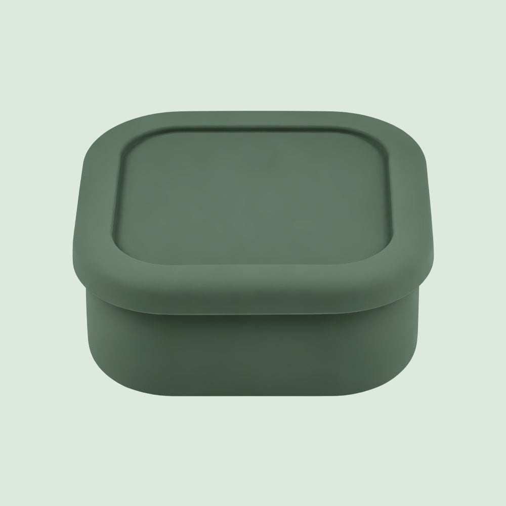 No-Tox Silicone Square Bento Box Sage Green