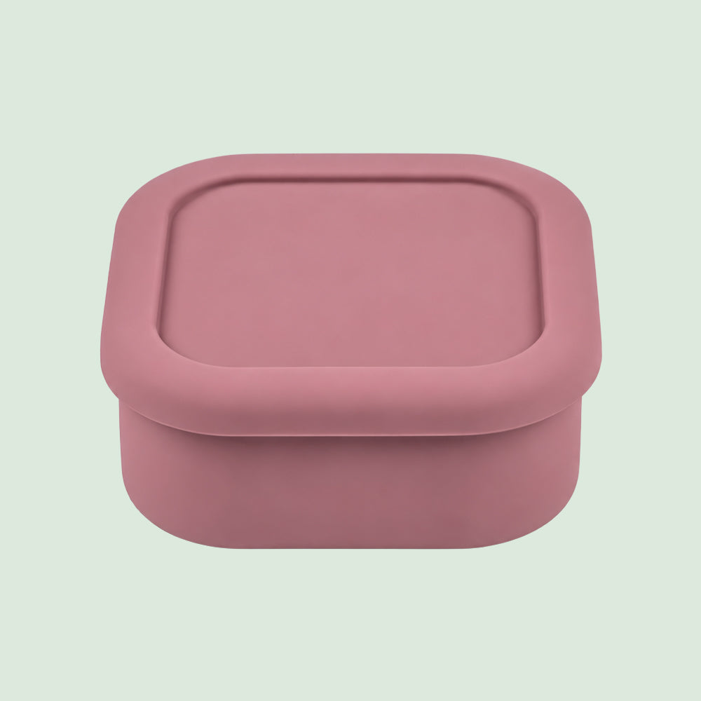 No-Tox Silicone Square Bento Box Dusty Pink