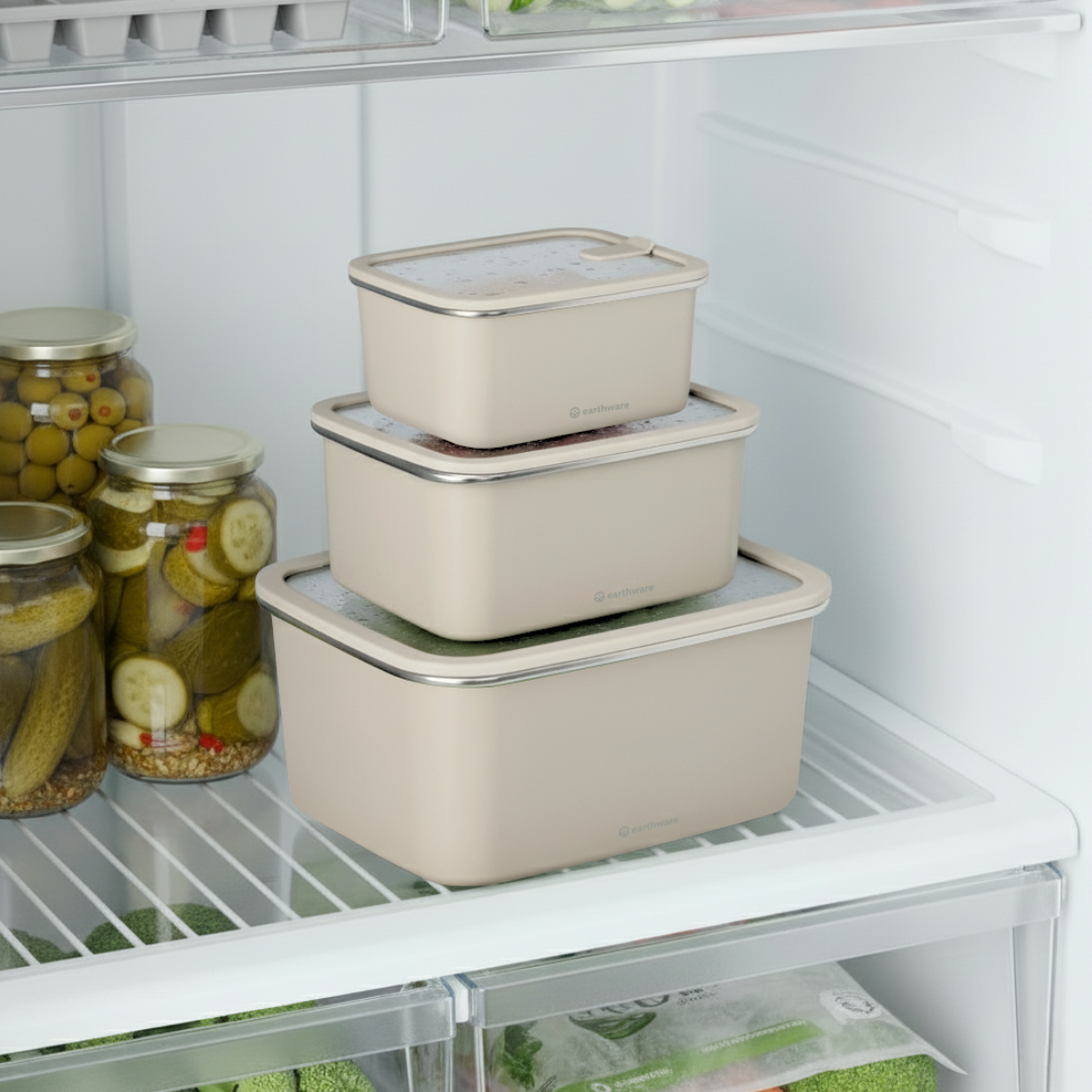 Stainless Steel Food Storage Container - Rectangle - 3 Pack