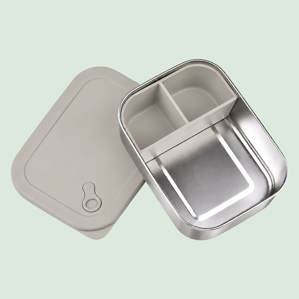 No-Tox Silicone and Stainless Steel Bento Box Warm Stone