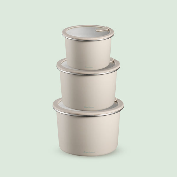Stainless Steel Circle Food Storage Containers – 3-Pack Airtight ...