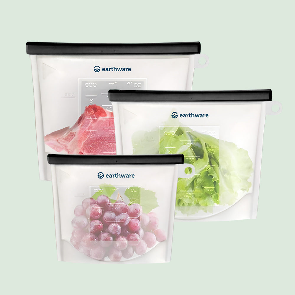 No-Tox Reusable Silicone Food Storage Bag - 3 Pack