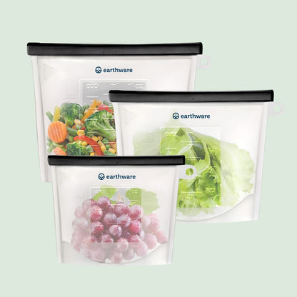 No-Tox Reusable Silicone Food Storage Bag - 3 Pack