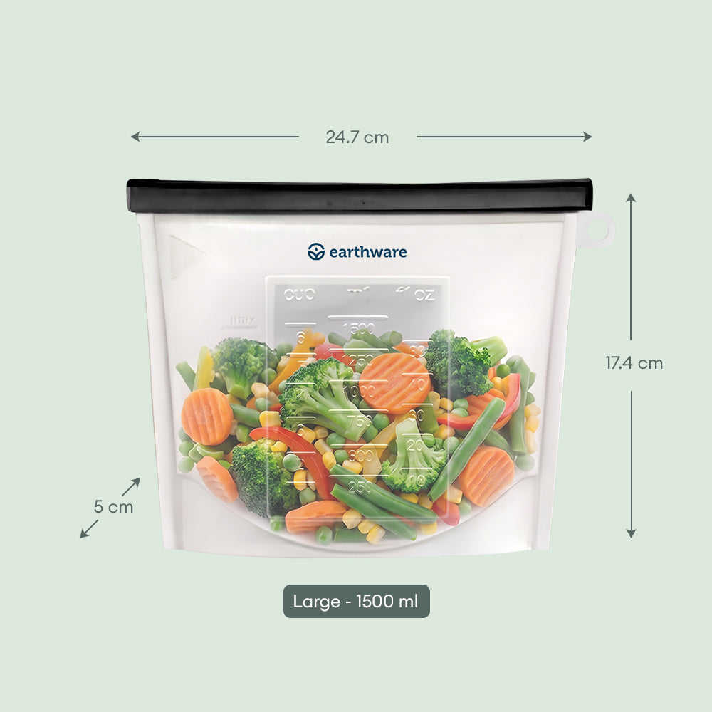 No-Tox Reusable Silicone Food Storage Bag - Large