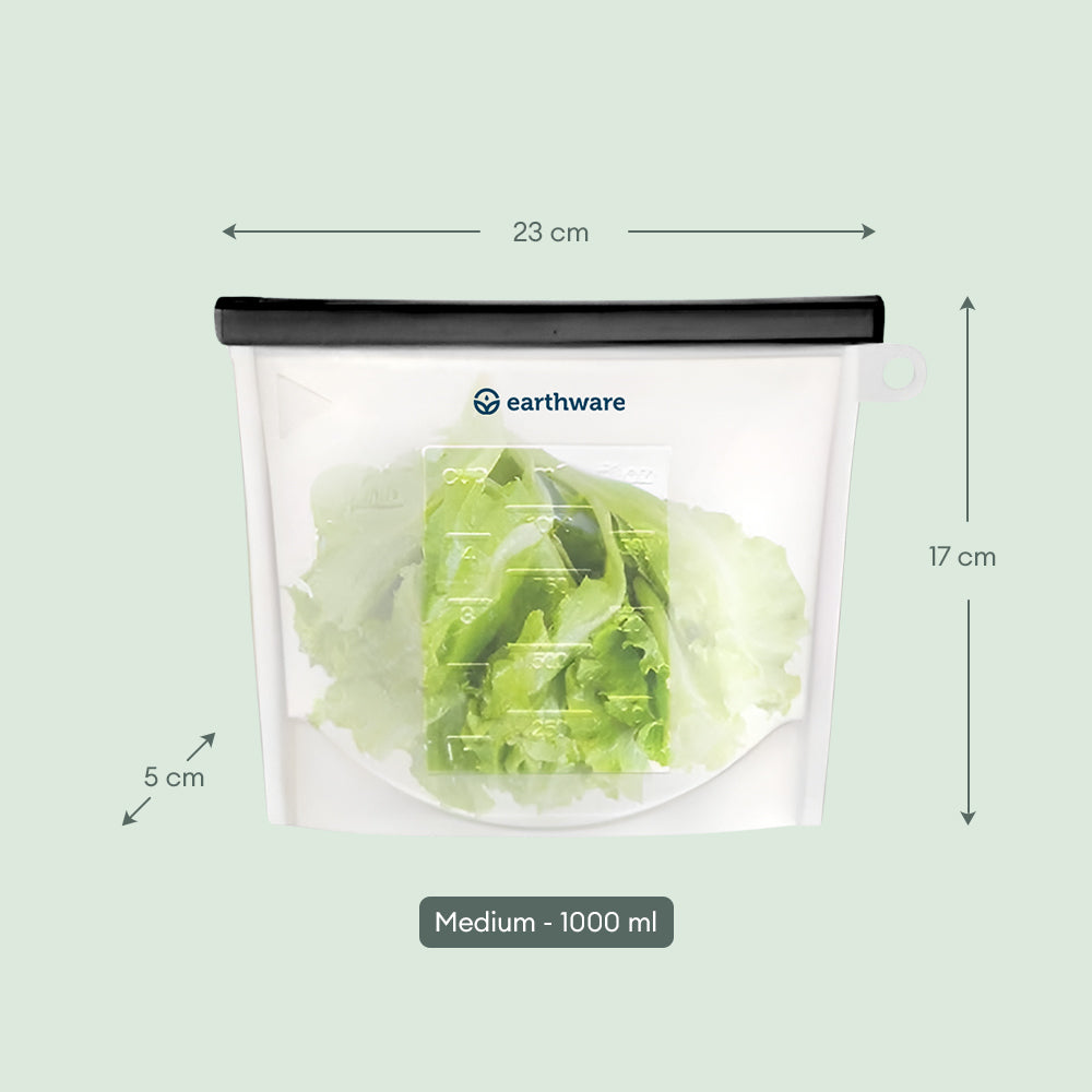 No-Tox Reusable Silicone Food Storage Bag - 3 Pack