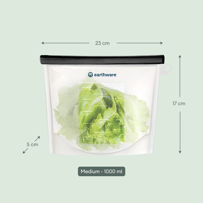 No-Tox Reusable Silicone Food Storage Bag - 3 Pack