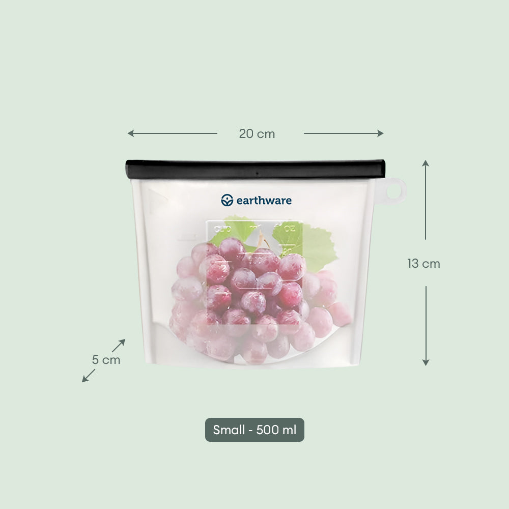 No-Tox Reusable Silicone Food Storage Bag - 3 Pack