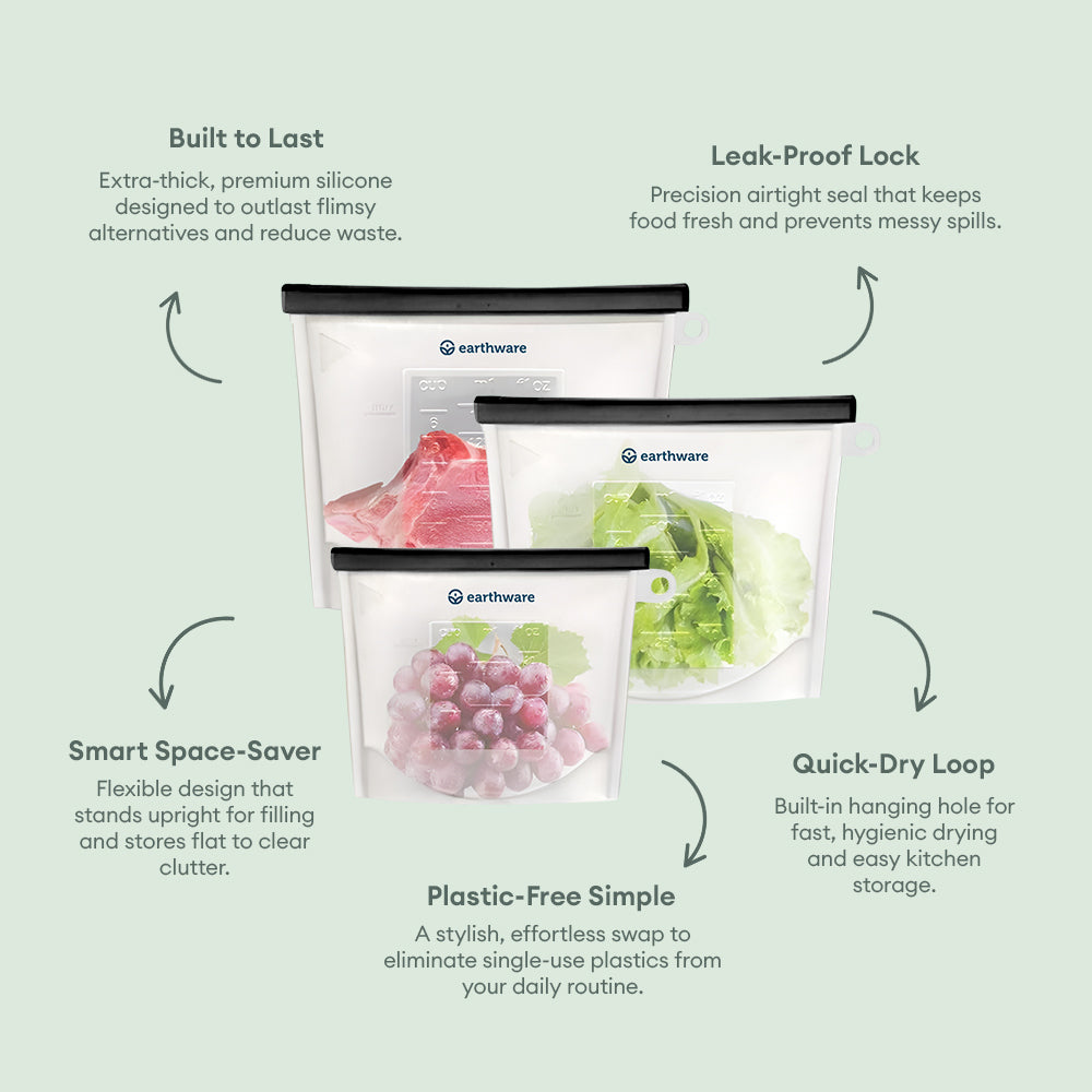 No-Tox Reusable Silicone Food Storage Bag - Medium