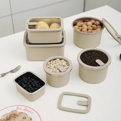 Stainless Steel Food Storage Container - Circle (900ml)