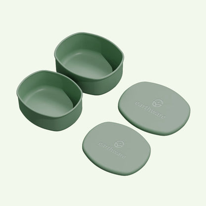 No-Tox Silicone Snack Box - 2 Pack - Sage Green (200ml + 350ml)